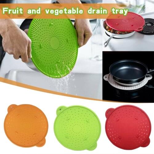 Skillet Cookpot Cover Lid Splatter Proof Pan Guard Steamer Washing Fruit Vegetable Big Pot Drain Cover Hotpot Table Mat