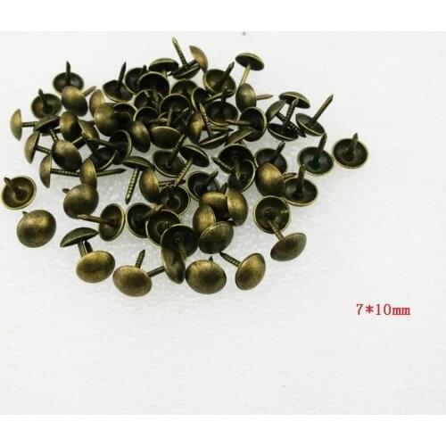 Hardware Decorative Upholstery Tacks Bronze Antique round Nail Studs Leather Crafts Furniture sofa decor 7mm*10mm nail