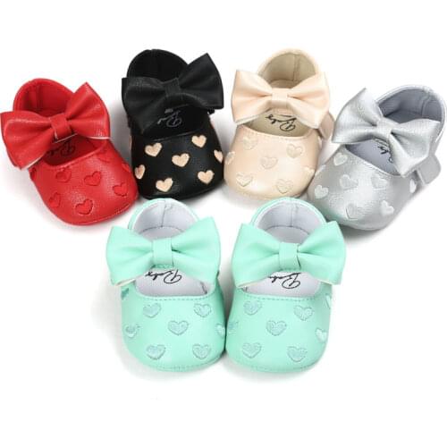 Wonbo Baby Moccasins Baby First Walkers Soft Bottom Butterfly-knot Baby Shoes Prewalkers Boots for 0-18M Babies