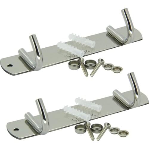 MroMax 1/2PCS Row Hooks Stainless Steel Polishing 210/290/370/450/530/610/690/770*50mm 2/3/4/5/6/7/8/9/10 Hooks Door Wall Hook