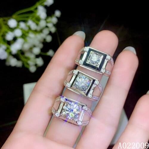 KJJEAXCMY Fine Jewelry Men 925 Sterling Silver Inlaid 0.5/1/2/3 Carat Mosang Diamond Popular Ring