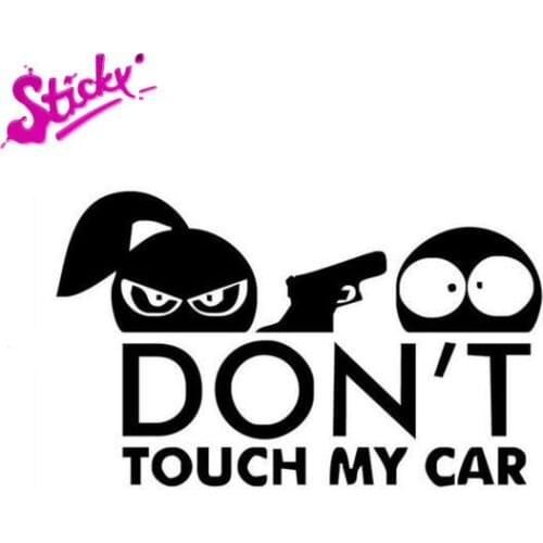 STICKY Funny Car Sticker For Warning Do Not Touch My Car Reflective Vinyl Car Body Window Sticker Cover Scratches Waterproof