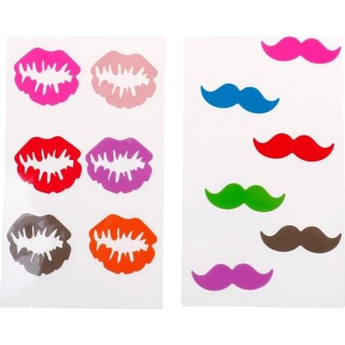 2018 New 6PCS Silicone Glass Wine Label Bottle Logo Lip/Moustache Shape Recognizer Glasses Tea Mug Cup Marker Party Decor