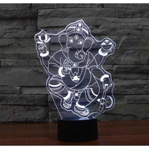 New type of foreign trade like God seven color 3D lamp creative touch energy saving LED illusion lamp toys Christmas gift