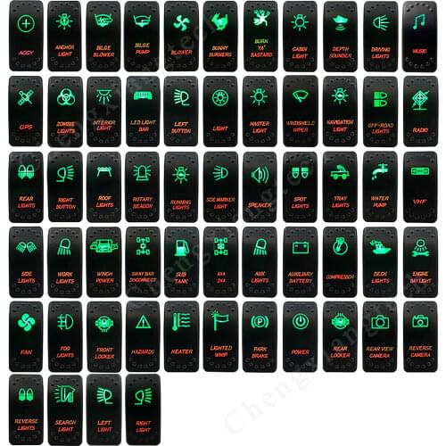 Car Boat Rocker Switch - Up Green & Down Red Led - On Off - Truck Caravan Bus Motorcycles 20A/12V 10A/24V Toggle Switch