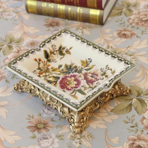 Christmas 21*18*7CM craft accessories living room bedroom desktop antique European Ceramic ashtray gift