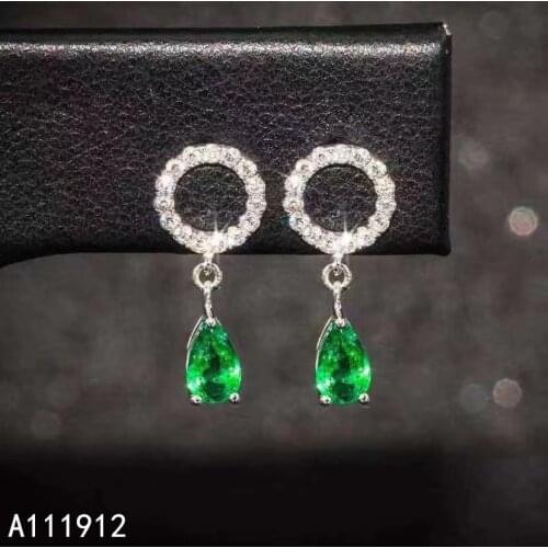 KJJEAXCMY fine jewelry natural Emerald 925 sterling silver women gemstone earrings new Ear Studs support test exquisite