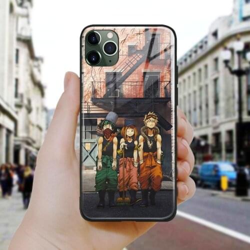 Boku no hero acadenmia Real Life Silicone Glass Phone Case Cover Shell For iPhone SE 6 6s 7 8 Plus X XR XS 11 12 Mini Pro Max