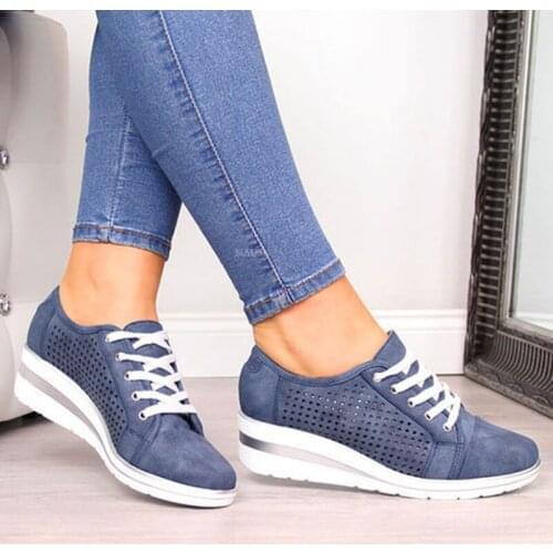 Women Flats Shoes Female Hollow Breathable Mesh Casual Ladies Shoes for Slip on Flats Loafers Lace Up Shoes Zapatos De Mujer