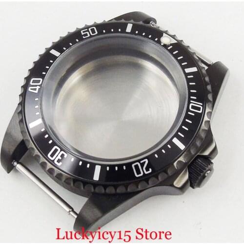 High Quality 42mm PVD Plated Watch Case With Arched Glass Ceramic Bezel Fit ETA 2836 DG2813 3804 MIOTA Movement