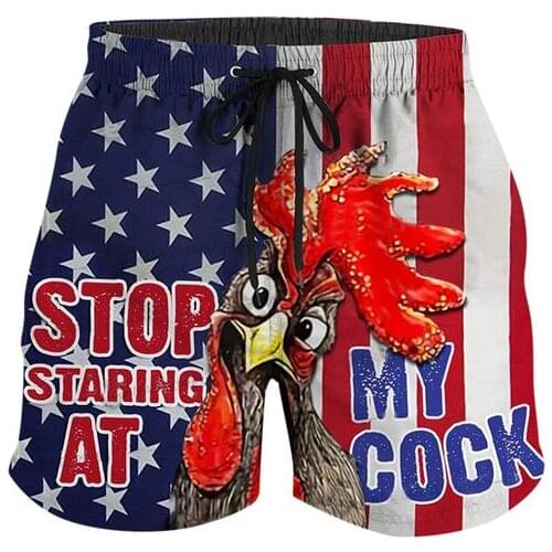 Stop Staring At My Cock Funny Short Pants Mens Summer Beach Shorts Casual Vacation Fashion Swimwear