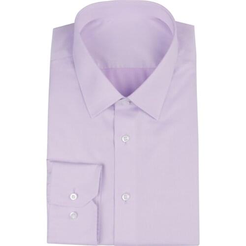 100s 2-ply Luxury Wrinkle Free Dress Shirt Tailored 100% Cotton Lavender Office Custom Made Dress Shirts Chemise Sur Mesure 2021