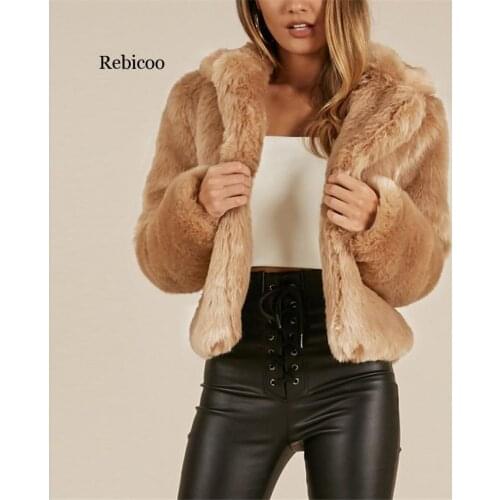 Lady Fur Top Grade Luxurious Imitation Fox Fur Parka Ladies Short Fur Jackets Winter Warm Faux Fur Coats for Woman