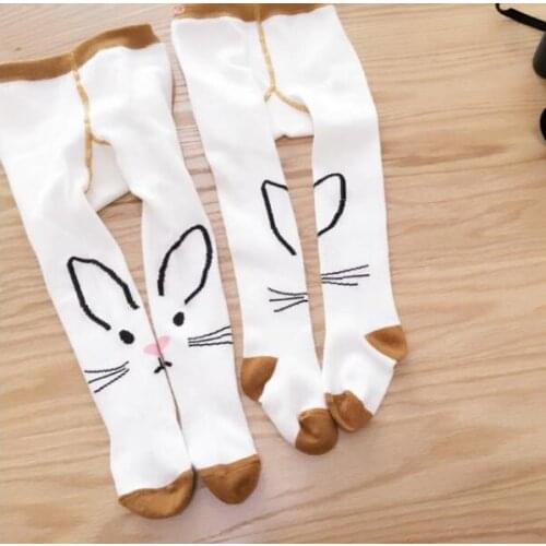 1 pair new childrens stockings for girls Geometry rabbit Pattern Cotton Toddler Kids tights Girl Pants spring/autumn 0-5Y