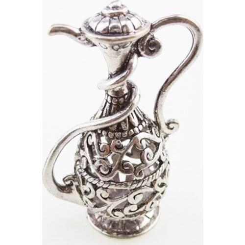 1pc Antique Silver Metal Magic Lamp Hip Flask Charms Pendants DIY Jewelry Findings Accessories 12727