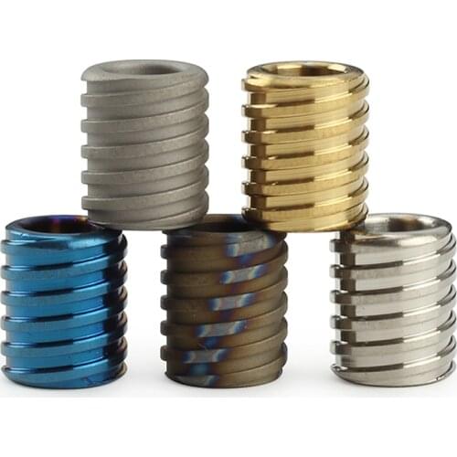 1PCS Blue Delicate Titanium Alloy Knife Beads Umbrella Rope Nut Shape Paracord Bead Outdoor EDC