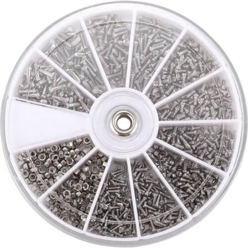 1000Pcs Stainless Steel Screws Set Machine Screws Assortment For PC Glasses Mobile Phone
