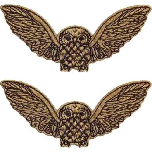 20pcs/lot 4.5x10CM Sewn Embroidery Patches Gold Eagle Animal Shirt Clothing Decoration Sewing Accessories Diy Applique