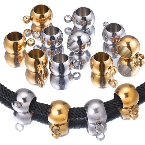 20pcs Lot Hole 3 4 5mm Stainless Steel Gold Charm Pendant Connectors Bracelet Diy Bracelet Jewelry Making Supplies Accessories