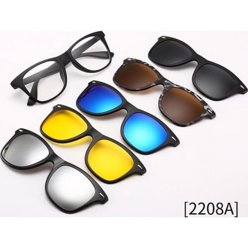 5Pcs Classic Polarized Magnetic Clip on Sunglasses For Driving Glasses Night Vision