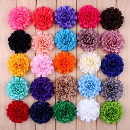 10PCS 5.5CM Satin Artificial Patch Applique Lace Fabric Wedding Dress Chiffon Flowers Bride Veil Clothes Headwear Decoration