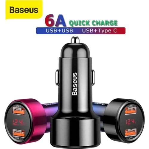 Baseus 45W Quick Charge 4.0 3.0 USB Car Charger Fast Charger SCP QC4.0 QC3.0 PD USB C Phone Charger for Xiaomi iPhone X XR