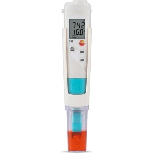 Testo 206 pH1 digital pH/temperature measuring instrument for liquids,testo 206 ph1/ ph2/ph3 for semisolid /with external sensor