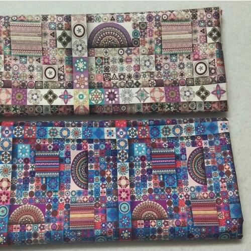 50x105cm Brown Various Checks African Geometry Patterns Printed Cotton Fabric Africa Fabric Patchwork Cloth Bag Party Home Deco