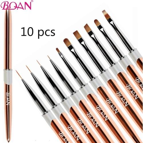 BQAN Nail Brush For Manicure Gel Brush For Nail Art 10 Pcs/Set Nail Brush Acrylic Carving UV Gel Brush Nail Art Manicure Tools