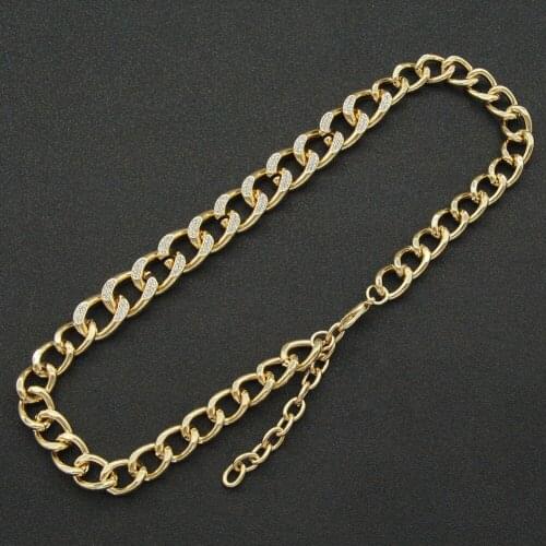 Hip Hop Full Iced Out Paved Rhinestone Choker Miami Adjustable Bling Cuban Chain Rapper Necklaces For Men Women Jewelry