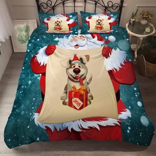 Bedclothes Printing Christmas Bedding King Size Comforter Set 3 Pcs Ultra Soft Duvet Cover +pillow Sham Bedding Set Dachshunds