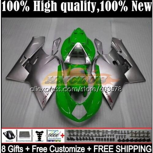 Body For MV Agusta F4 R312 750S 1000 R 750 1000CC Kit 51CL.59 1000R 312 1078 1+1 2005 2006 MA MV F4 05 06 Fairings Green Silvery