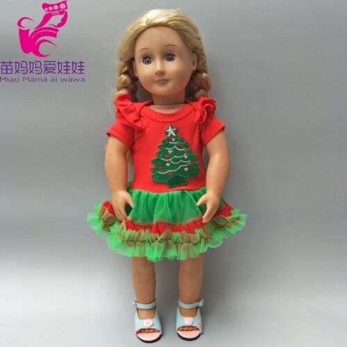 Doll clothes for doll Christmas dress Santa Claus Clothes hat for 18 inch dolls winter wear Baby Christamas New year gift