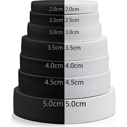 5 meters 20/25/30/35/40/45/50MM White/black Nylon Highest Elastic Bands Garment Trousers Sewing Accessories DIY rubber band