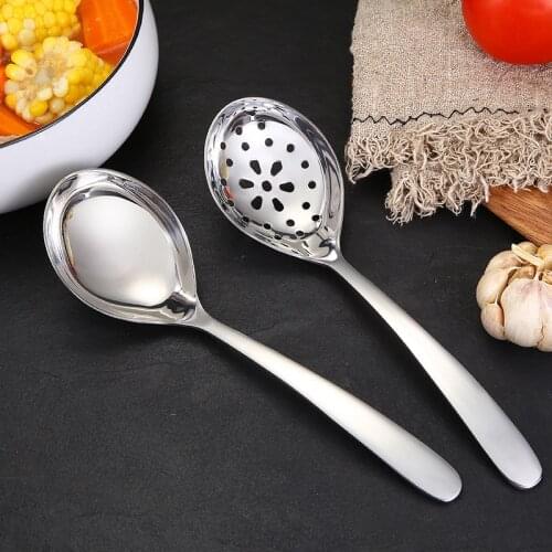 Soup Spoon Colander 304 Stainless Steel Deepen Thickened Large Capacity Spoon Creative Dinnerware Tableware Restaurant Supplies