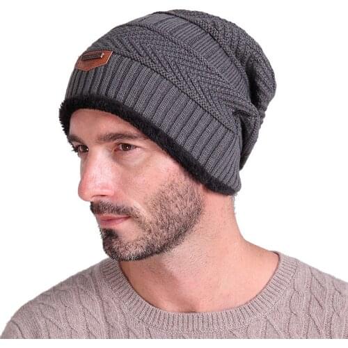 Men Beanies Knit Cap Winter Hat For Man knitted Caps Boys Thicken Skullies Fashion Warm knit Beanie Ski Bonnet Femme