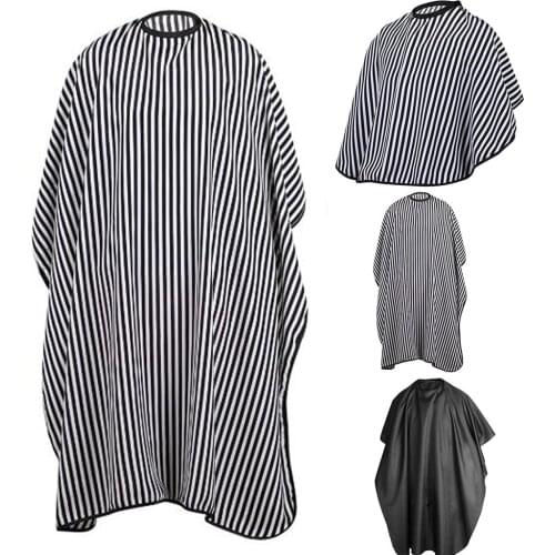 DIY Hair Cutting Cape 1pc Adjustable Black and White Stripe Hairdressing Gown Hair Cutting Capes Barbers Cape M25#35