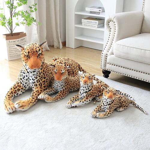 New Large 30-90cm High Quality Lifelike Leopard Panther Plush Toy Simulation Stuffed Animal Classic Toys For Children Best Gift