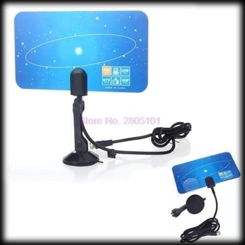 By DHL or EMS 200pcs Indoor TV Antenna HDTV DTV HD VHF UHF Flat Design High Gain New Arrival TV Antenna Receiver