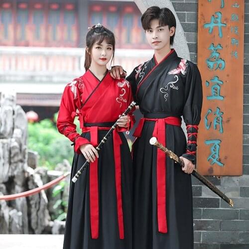 Couples MatchingClothing Men WuXia Cosplay Hanfu Women Daily Chinese Dress Graduation Robes Oriental Outfit Han Dynasty Costume