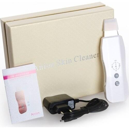 Rechargeable Portable Ultrasonic Skin Scrubber Ion Beauty Machine Peel Facial Spa Salon Equipment For Men Or Female with box