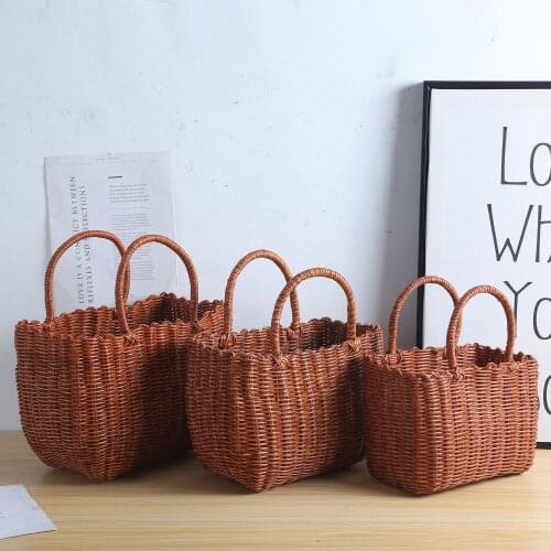 Creative Storage Basket Hanging Dish Rack Fruit Snack Organizer Hand-woven Storage Basket Wall Decoration Country Style Home