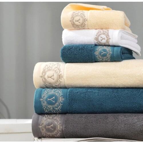 100% Cotton Bath Towel Sets Absorbent Adult Bath Towels Solid Color Soft Friendly Face Hand Shower Towel Hotel Bath Washcloth