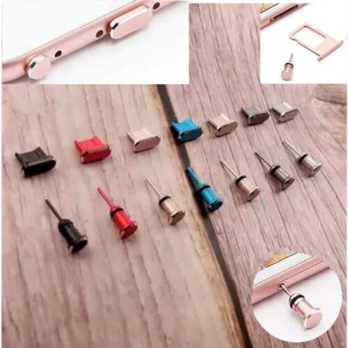 Luxury Metal 3.5mm earphone jack cap plug + micro usb Charging & data port Anti Dust Plug for Huawei Xiaomi oppo vivo Samsung