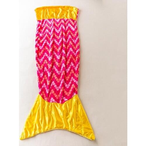Cartoon Beauty Colorful Mermaid Fish Tail Blanket Winter Soft Flannel for Parent-child Fish Scale Pattern Sofa Throw TV Blankets
