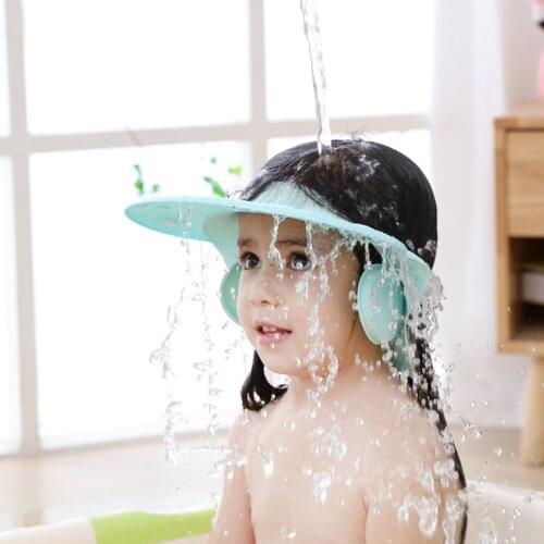 Children Waterproof Cap Safe Baby Bath Shower Hat Adjustable Accessories Visor For Bathing Protect Eyes Ears PVC Suit 0-6 Kids