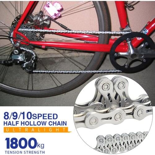 VG Sports Bicycle Chain Mountain Road Bike Semi-hollow Gold Silver Chain 8 9 10 Speed Rust Resistance Cycling Accessories
