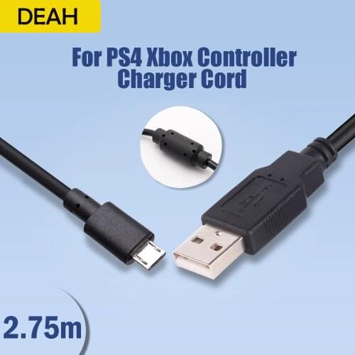 2.75m USB Data Cable For Sony PS4 Playstation 4 Wireless Controller Games Handles Charging Cord For Xbox One Game Accessories