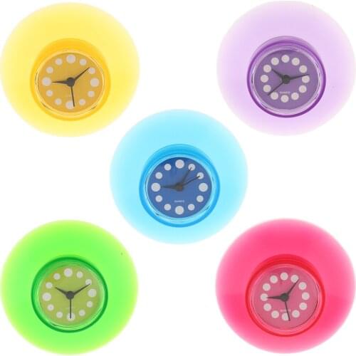 Waterproof Kitchen Bathroom Shower Water Clock Suction Cup Sucker Wall Clock