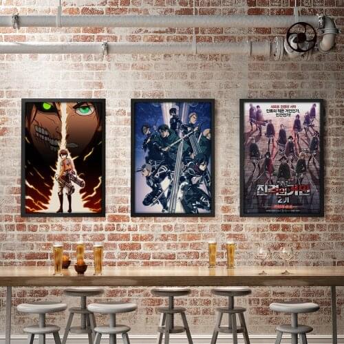 WTQ Attack on Titan One Piece Poster Anime Posters Canvas Painting Wall Decor Wall Art Picture Room Decor Home Decor